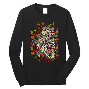 Anatomical Heart Fall Leaves Medical White Word Cloud Art Long Sleeve Shirt