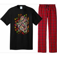 Anatomical Heart Fall Leaves Medical White Word Cloud Art Pajama Set