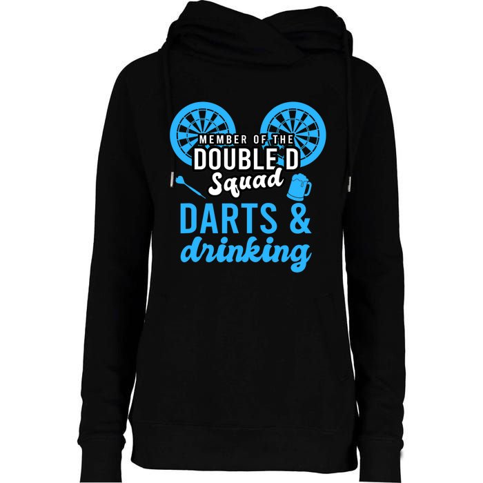 Adult humor for dart player in pub funny dart Womens Funnel Neck Pullover Hood