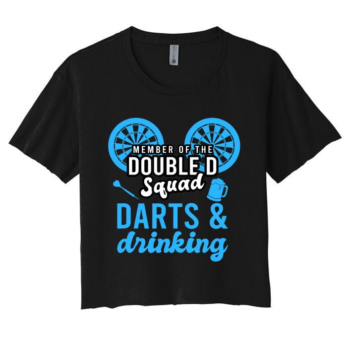 Adult humor for dart player in pub funny dart Women's Crop Top Tee