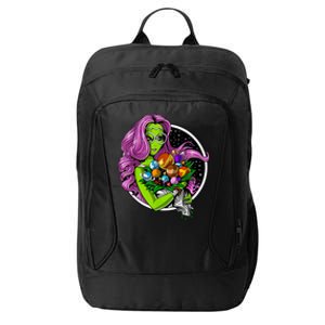 Alien Hippie Floral Peace Sign Flowers City Backpack