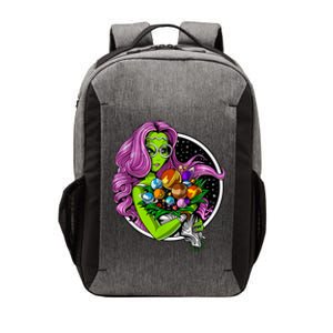 Alien Hippie Floral Peace Sign Flowers Vector Backpack