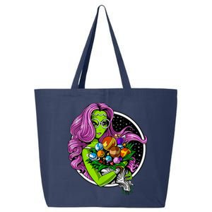 Alien Hippie Floral Peace Sign Flowers 25L Jumbo Tote