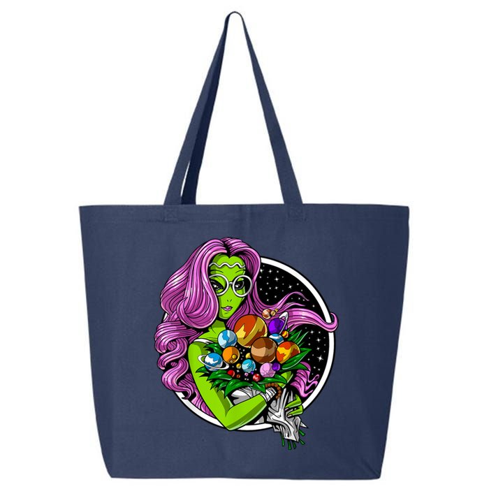 Alien Hippie Floral Peace Sign Flowers 25L Jumbo Tote