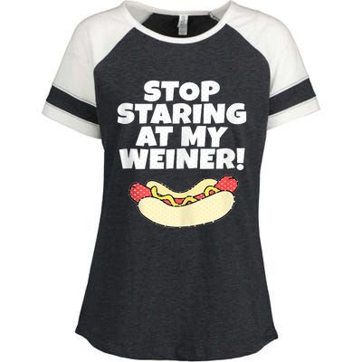 Adult Humor Funny Hot Dog Enza Ladies Jersey Colorblock Tee