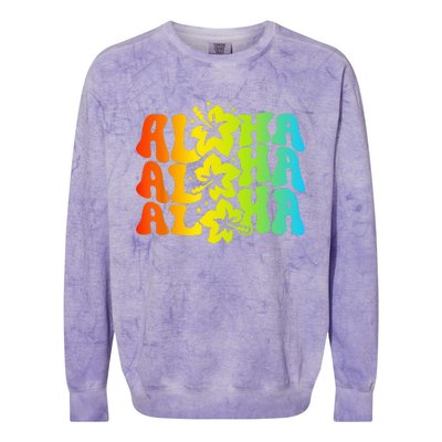 Aloha Hawaiian Flower Hawaii Vacation Colorblast Crewneck Sweatshirt