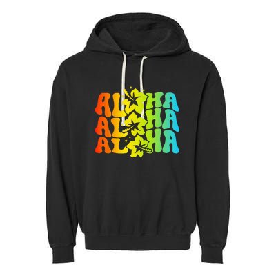 Aloha Hawaiian Flower Hawaii Vacation Garment-Dyed Fleece Hoodie