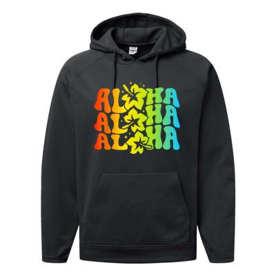 Aloha Hawaiian Flower Hawaii Vacation Performance Fleece Hoodie