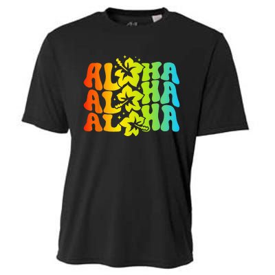 Aloha Hawaiian Flower Hawaii Vacation Cooling Performance Crew T-Shirt