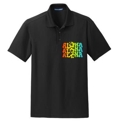 Aloha Hawaiian Flower Hawaii Vacation Dry Zone Grid Polo