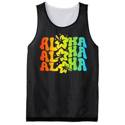 Aloha Hawaiian Flower Hawaii Vacation Mesh Reversible Basketball Jersey Tank