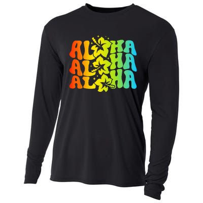 Aloha Hawaiian Flower Hawaii Vacation Cooling Performance Long Sleeve Crew