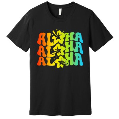 Aloha Hawaiian Flower Hawaii Vacation Premium T-Shirt