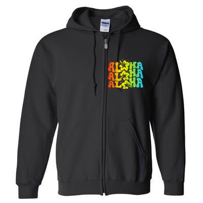 Aloha Hawaiian Flower Hawaii Vacation Full Zip Hoodie