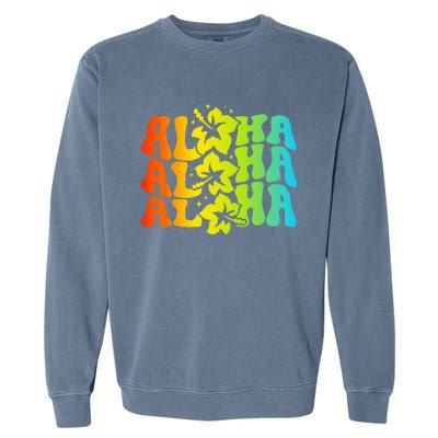 Aloha Hawaiian Flower Hawaii Vacation Garment-Dyed Sweatshirt