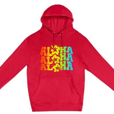 Aloha Hawaiian Flower Hawaii Vacation Premium Pullover Hoodie