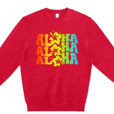 Aloha Hawaiian Flower Hawaii Vacation Premium Crewneck Sweatshirt