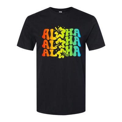 Aloha Hawaiian Flower Hawaii Vacation Softstyle CVC T-Shirt