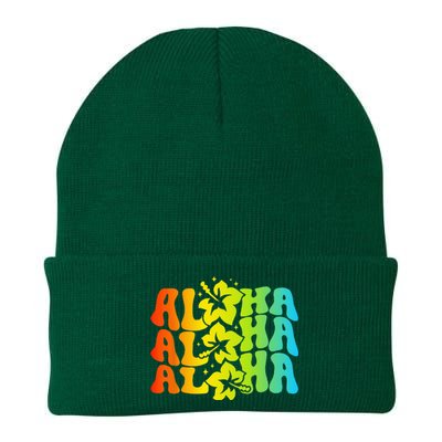 Aloha Hawaiian Flower Hawaii Vacation Knit Cap Winter Beanie