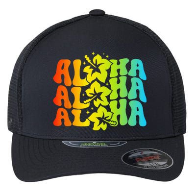 Aloha Hawaiian Flower Hawaii Vacation Flexfit Unipanel Trucker Cap