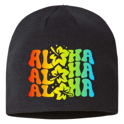 Aloha Hawaiian Flower Hawaii Vacation Sustainable Beanie