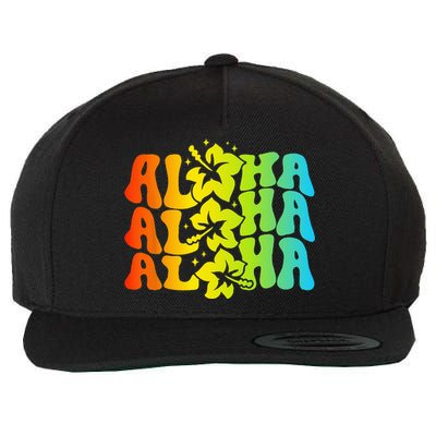 Aloha Hawaiian Flower Hawaii Vacation Wool Snapback Cap