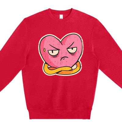 Angry Heart Funny Premium Crewneck Sweatshirt