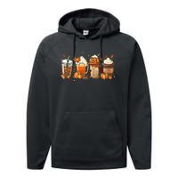 Autumn Harvest Festive Pumpkin Spice Latte Mug for Halloween Performance Fleece Hoodie