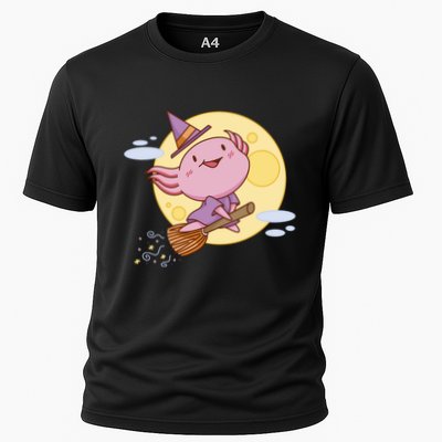 Axolotl Halloween Flying Witch Performance Shirt