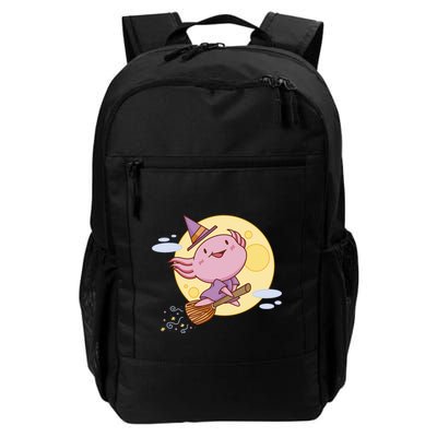 Axolotl Halloween Flying Witch Backpack