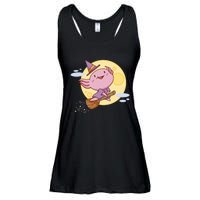 Axolotl Halloween Flying Witch Ladies Essential Flowy Tank