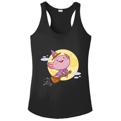 Axolotl Halloween Flying Witch Ladies PosiCharge Competitor Racerback Tank