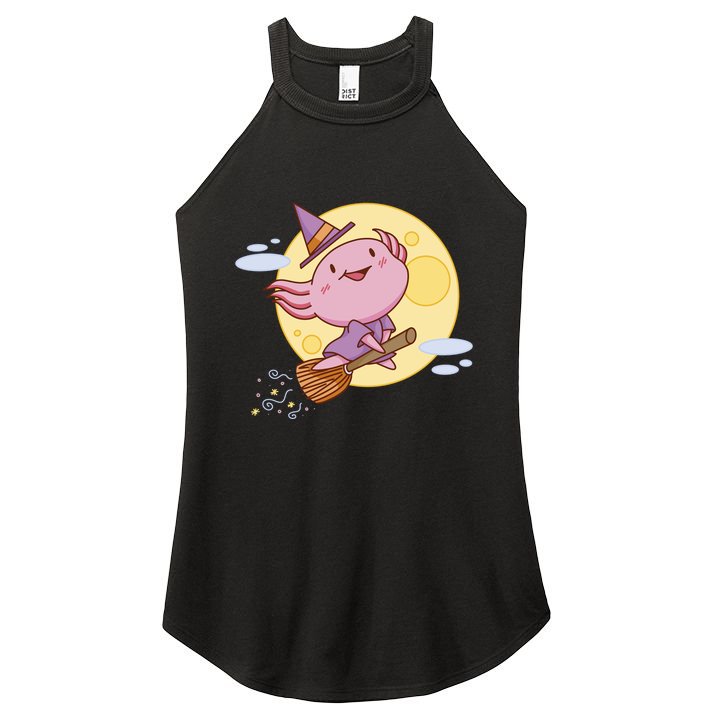 Axolotl Halloween Flying Witch Women's Perfect Tri Rocker Tank