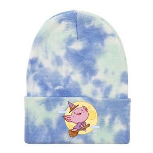 Axolotl Halloween Flying Witch Tie Dye 12in Knit Beanie