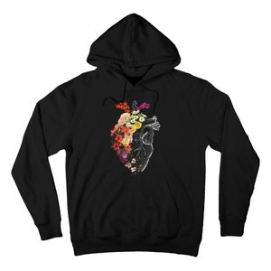 Anatomical Heart Flowers Nurse Rn Nursing Hoodie