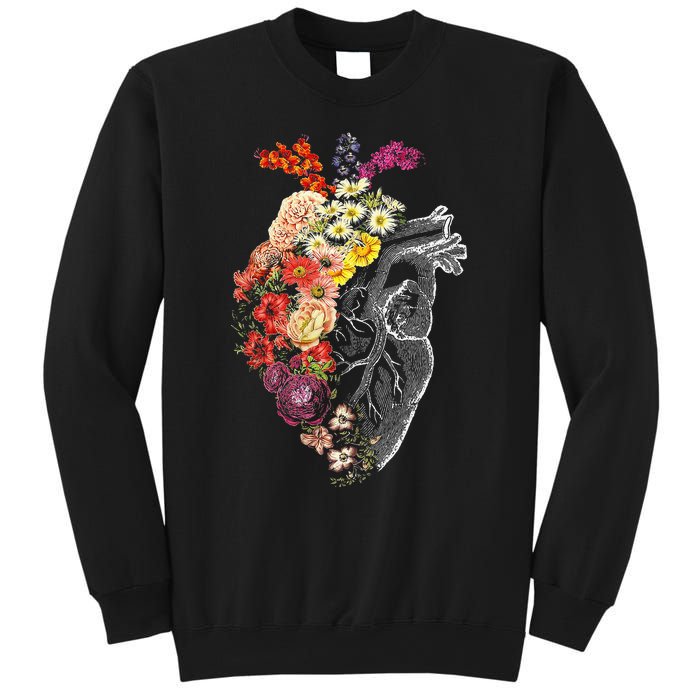 Anatomical Heart Flowers Nurse Rn Nursing Sweatshirt