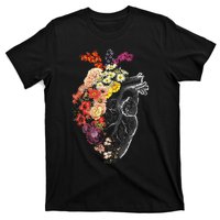 Anatomical Heart Flowers Nurse Rn Nursing T-Shirt