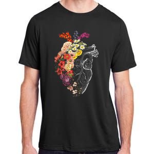 Anatomical Heart Flowers Nurse Rn Nursing Adult ChromaSoft Performance T-Shirt