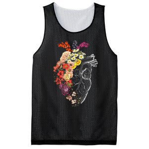 Anatomical Heart Flowers Nurse Rn Nursing Mesh Reversible Basketball Jersey Tank