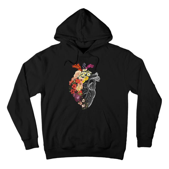 Anatomical Heart Flowers Nurse Rn Nursing Tall Hoodie