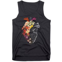 Anatomical Heart Flowers Nurse Rn Nursing Tank Top