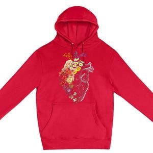 Anatomical Heart Flowers Nurse Rn Nursing Premium Pullover Hoodie