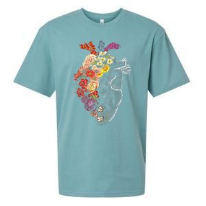 Anatomical Heart Flowers Nurse Rn Nursing Sueded Cloud Jersey T-Shirt