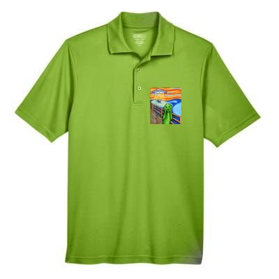 Alien Humor Funny Alien Lover Funny UFO Believe In Aliens Men's Origin Performance Piqué Polo