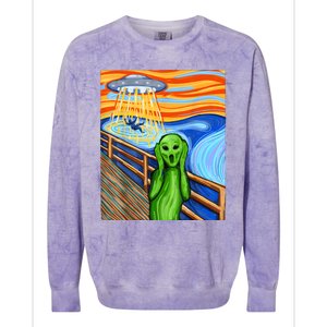 Alien Humor Funny Alien Lover Funny UFO Believe In Aliens Colorblast Crewneck Sweatshirt