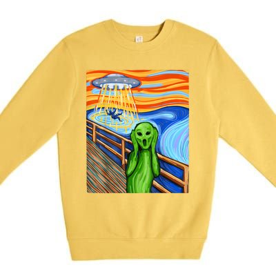 Alien Humor Funny Alien Lover Funny UFO Believe In Aliens Premium Crewneck Sweatshirt