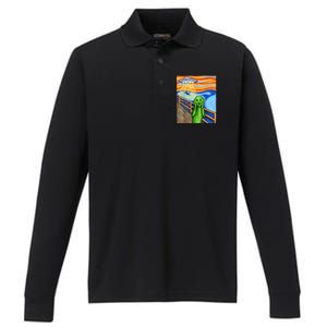 Alien Humor Funny Alien Lover Funny UFO Believe In Aliens Performance Long Sleeve Polo