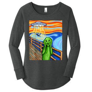 Alien Humor Funny Alien Lover Funny UFO Believe In Aliens Women's Perfect Tri Tunic Long Sleeve Shirt