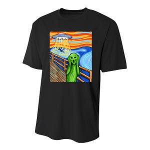 Alien Humor Funny Alien Lover Funny UFO Believe In Aliens Youth Performance Sprint T-Shirt