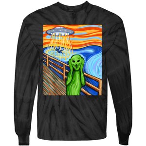 Alien Humor Funny Alien Lover Funny UFO Believe In Aliens Tie-Dye Long Sleeve Shirt